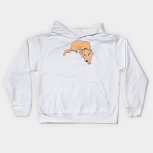 Orange lurcher dog Kids Hoodie